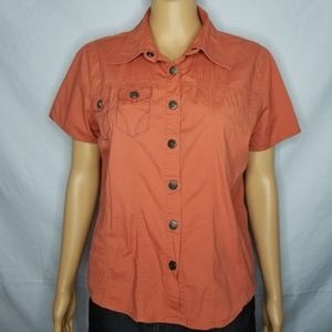 HARLEY-DAVIDSON ORANGE EMBROIDERED MECHANIC SHIRT